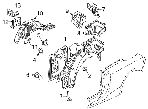 2017 Buick Cascada Inner Structure - Quarter Panel Diagram