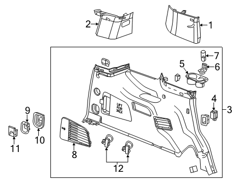 2016 Chevy Tahoe Interior Trim - Quarter Panels Diagram 1 - Thumbnail