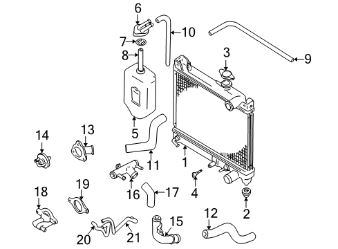 1999 Chevy Tracker Outlet Hose, Upper Diagram for 30023254