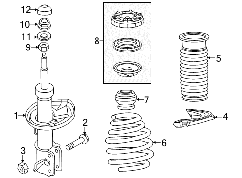2012 Chevy Volt Struts & Components - Front Diagram