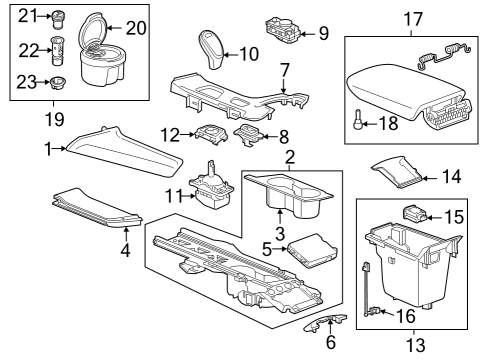 2017 Cadillac XT5 Cup Holder, Black Diagram for 84093701