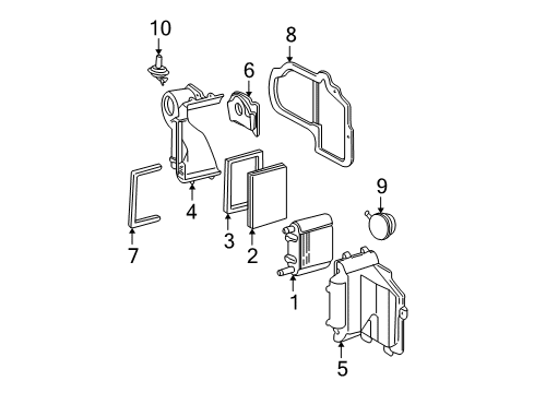 1994 Chevy S10 A/C Evaporator Components Diagram