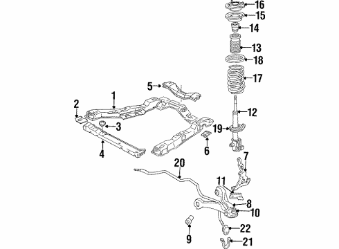 1993 Buick Century Front Suspension Components, Lower Control Arm, Stabilizer Bar Diagram