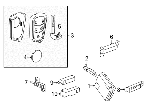 2016 Cadillac CT6 Control Module Diagram for 13507605