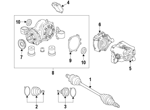 2012 Cadillac SRX Rear Axle, Axle Shafts & Joints, Differential, Drive Axles, Propeller Shaft Diagram