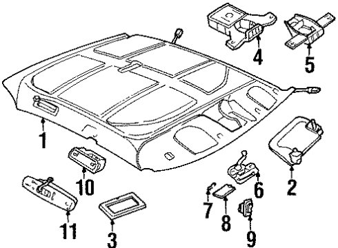 1999 Pontiac Bonneville Interior Trim - Roof Diagram
