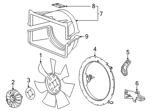 2022 GMC Sierra 2500 HD Cooling System, Radiator, Water Pump, Cooling Fan Diagram 2 - Thumbnail