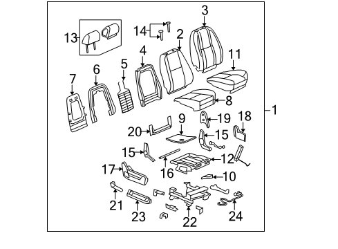2008 Chevy Avalanche Front Seat Components Diagram 7 - Thumbnail