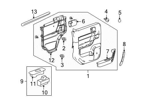 2010 Hummer H3T Rear Door Diagram