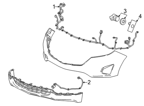 2023 GMC Terrain Harness, Front Diagram for 84758844