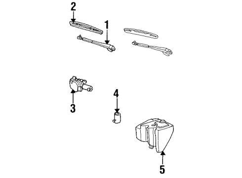 1984 Cadillac DeVille Wiper & Washer Components Diagram