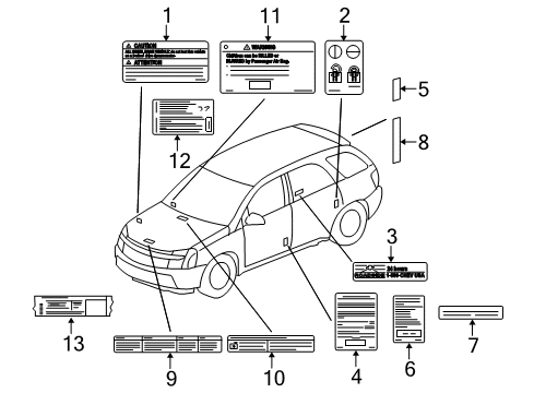 2005 Chevy Equinox Information Labels Diagram