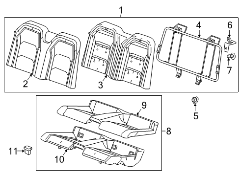 2022 Chevy Camaro Rear Seat Components Diagram 1 - Thumbnail
