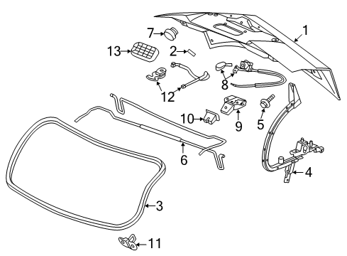 2014 Cadillac CTS Lock Cylinder Assy, Rear Diagram for 22821172