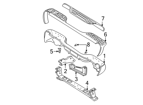 2004 GMC Yukon XL 1500 Rear Bumper Diagram