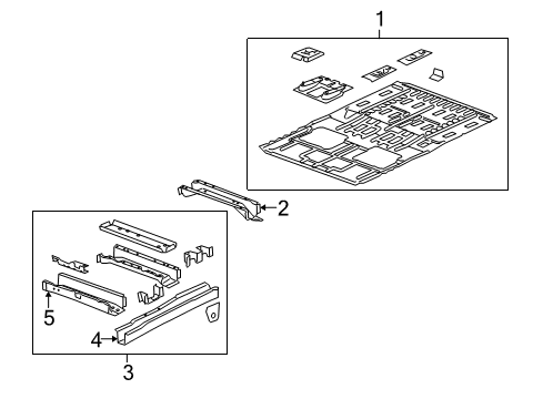 2005 Saturn Relay Pillars, Rocker & Floor - Floor & Rails Diagram
