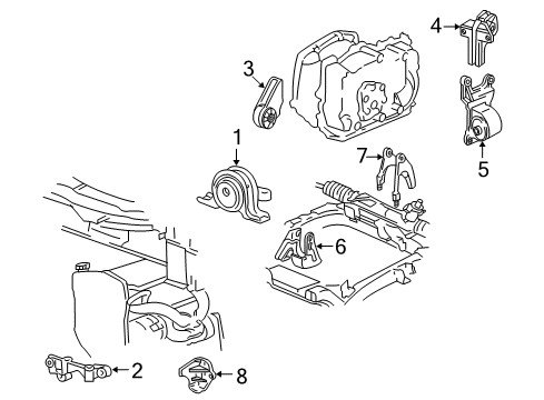 2004 Oldsmobile Alero Engine & Trans Mounting Diagram 1 - Thumbnail
