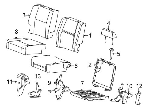 2007 Chevy Silverado 1500 Rear Seat Components Diagram 1 - Thumbnail
