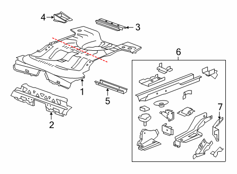 2017 Buick Regal Rear Floor & Rails Diagram