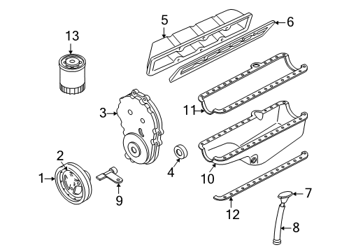 1999 GMC Savana 1500 Engine Parts & Mounts, Timing, Lubrication System Diagram 2 - Thumbnail