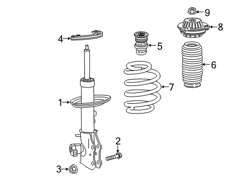 2023 Chevy Traverse Struts & Components - Front Diagram