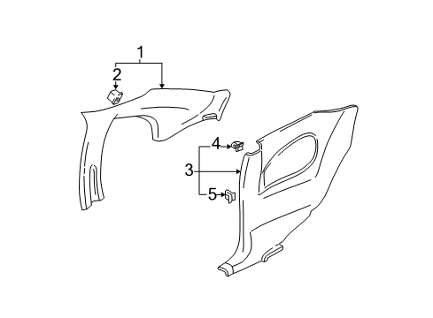 2002 Pontiac Grand Am Interior Trim - Quarter Panels Diagram 1 - Thumbnail