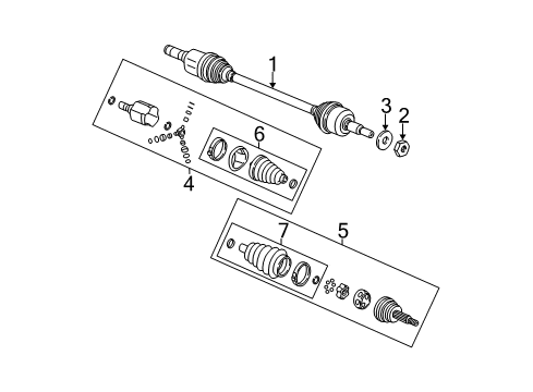 2005 Chevy Equinox Drive Axles - Rear Diagram