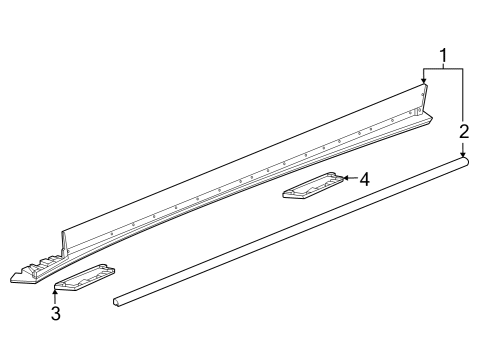 2023 Cadillac LYRIQ Exterior Trim - Pillars Diagram
