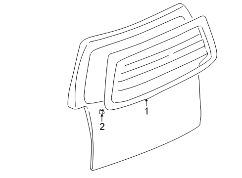 2005 Saturn Relay Lift Gate - Glass & Hardware Diagram