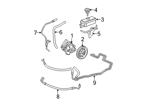 2008 Saturn Aura P/S Pump & Hoses Diagram