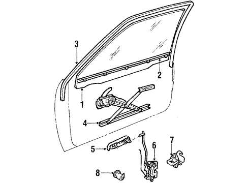 1986 Chevy Sprint Hinge Diagram for 96052508