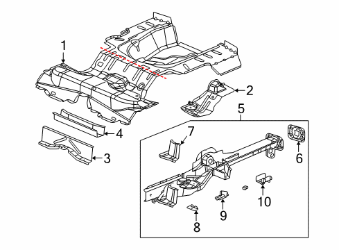 2007 Saturn Ion Rear Body - Floor & Rails Diagram 2 - Thumbnail