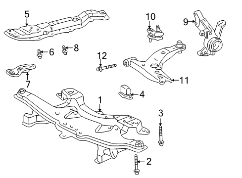 2008 Pontiac Vibe Lower Control Arm Bolt Diagram for 88971257