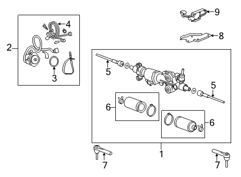 2012 Cadillac Escalade P/S Pump & Hoses, Steering Gear & Linkage Diagram