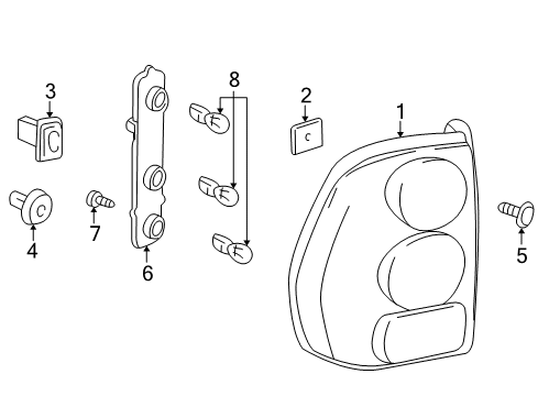 2007 Buick Rainier Combination Lamps Diagram