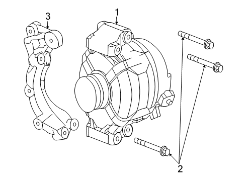 2005 Chevy Cobalt Alternator Bracket Diagram for 12584365