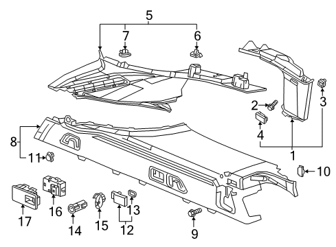 2020 Buick Regal TourX Interior Trim - Quarter Panels Diagram