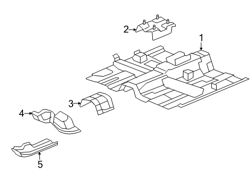 2008 Saturn Aura Pillars, Rocker & Floor - Floor & Rails Diagram