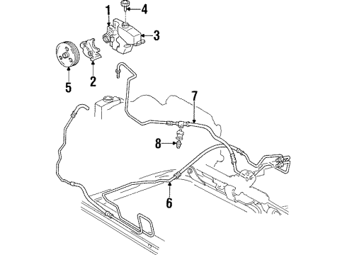 1999 Oldsmobile Aurora P/S Pump & Hoses, Steering Gear & Linkage Diagram