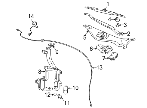 2005 Cadillac STS Wiper & Washer Components Diagram