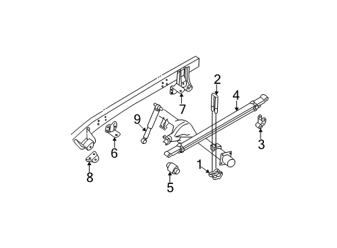 1998 GMC C3500 Rear Suspension Components, Stabilizer Bar Diagram 1 - Thumbnail
