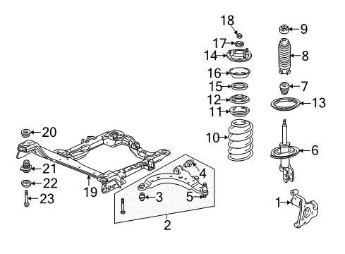2004 Pontiac Montana Front Suspension, Control Arm, Stabilizer Bar Diagram 1 - Thumbnail
