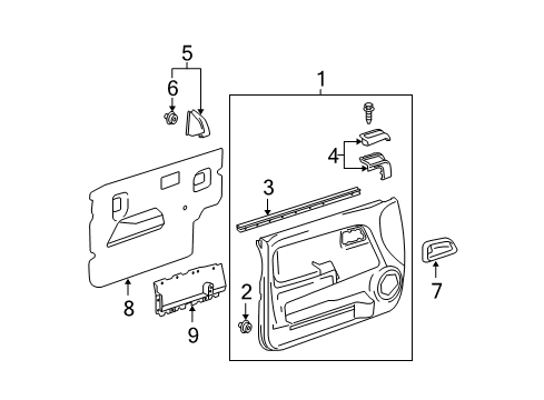 2008 GMC Canyon Interior Trim - Front Door Diagram 2 - Thumbnail