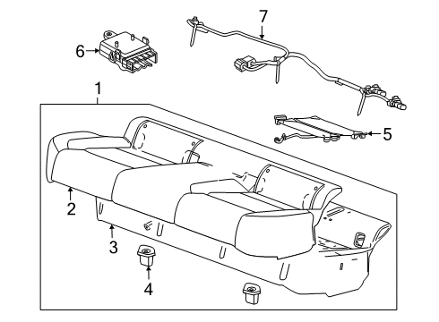 2021 Chevy Malibu Rear Seat Components Diagram
