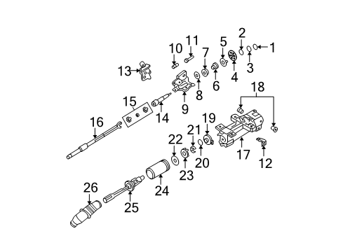 2001 Cadillac DeVille Housing Support Diagram for 26080725