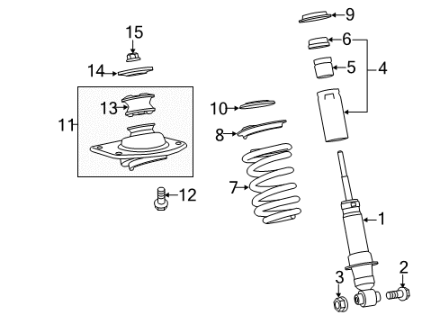 2014 Chevy Camaro Struts & Components - Rear Diagram