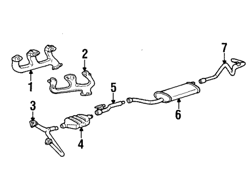 1990 GMC C2500 Exhaust Components, Exhaust Manifold Diagram