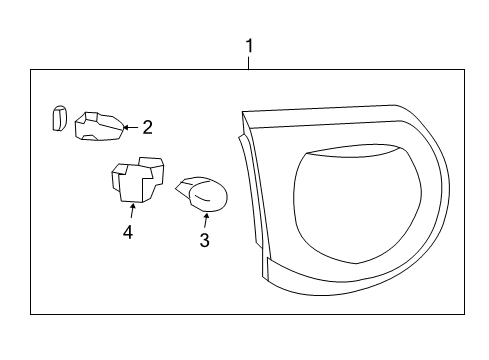 2009 Chevy Traverse Tail Lamp Assembly, Driver Side Diagram for 25952322