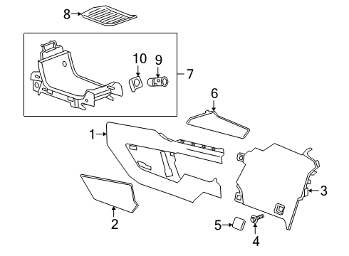 2020 Cadillac XT6 Center Console Diagram 2 - Thumbnail
