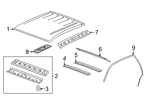 2014 Chevy Silverado 2500 HD Roof & Components Diagram
